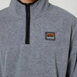 DEPACTUS Marshall 1/4 Zip Polar Crew -RVCA shop GREY HEATHER MENS CLOTHING DEPACTUS HOODIES SWEATS D5203440GRYHT 4
