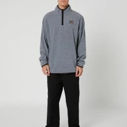 DEPACTUS Marshall 1/4 Zip Polar Crew -RVCA shop GREY HEATHER MENS CLOTHING DEPACTUS HOODIES SWEATS D5203440GRYHT 5