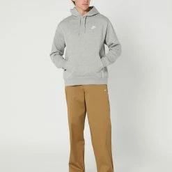 Nike Mens Nsw Club Pullover Hoodie -RVCA shop GREY HEATHER MENS CLOTHING NIKE HOODIES BV2654 063 5