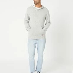 Rip Curl Neps Hood -RVCA shop GREY MARLE MENS CLOTHING RIP CURL KNITS CARDIGANS CSWAL90085 5
