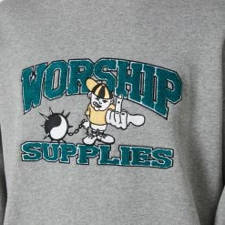 Worship Freshman Crew Fleece 8 Worship Freshman Crew Fleece -RVCA shop GREY MARLE MENS CLOTHING WORSHIP JUMPERS WORA23 230GGRYMAR 4