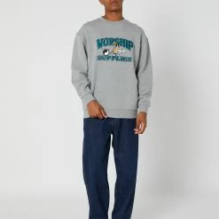 Worship Freshman Crew Fleece 9 Worship Freshman Crew Fleece -RVCA shop GREY MARLE MENS CLOTHING WORSHIP JUMPERS WORA23 230GGRYMAR 5