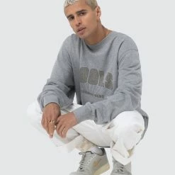 Barney Cools College Sweatshirt Grey Melange -RVCA shop GREY MELANGE MENS CLOTHING BARNEY COOLS SWEATS 420 Q322 XS 4