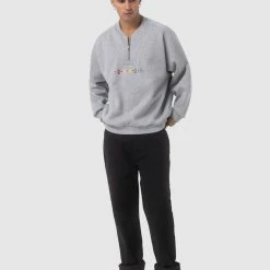 Barney Cools Athletique Sweatshirt Grey Melange 9 Barney Cools Athletique Sweatshirt Grey Melange -RVCA shop GREY MELANGE MENS CLOTHING BARNEY COOLS SWEATS 432 Q222 XS 5