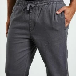Arvust Brody Linen Pants -RVCA shop GREY MENS CLOTHING ARVUST PANTS 52424900042 4