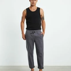 Arvust Brody Linen Pants -RVCA shop GREY MENS CLOTHING ARVUST PANTS 52424900042 6