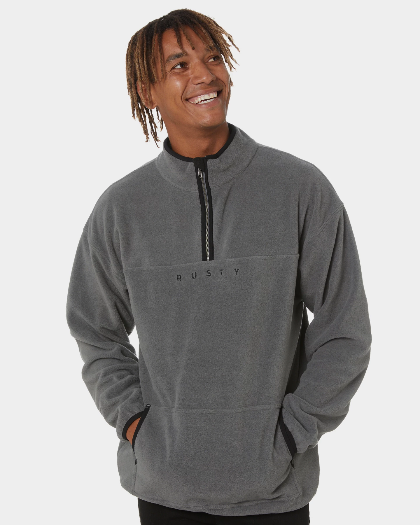 Rusty Polarized Mens 1/4 Zip Polar Fleece 1 Rusty Polarized Mens 1/4 Zip Polar Fleece