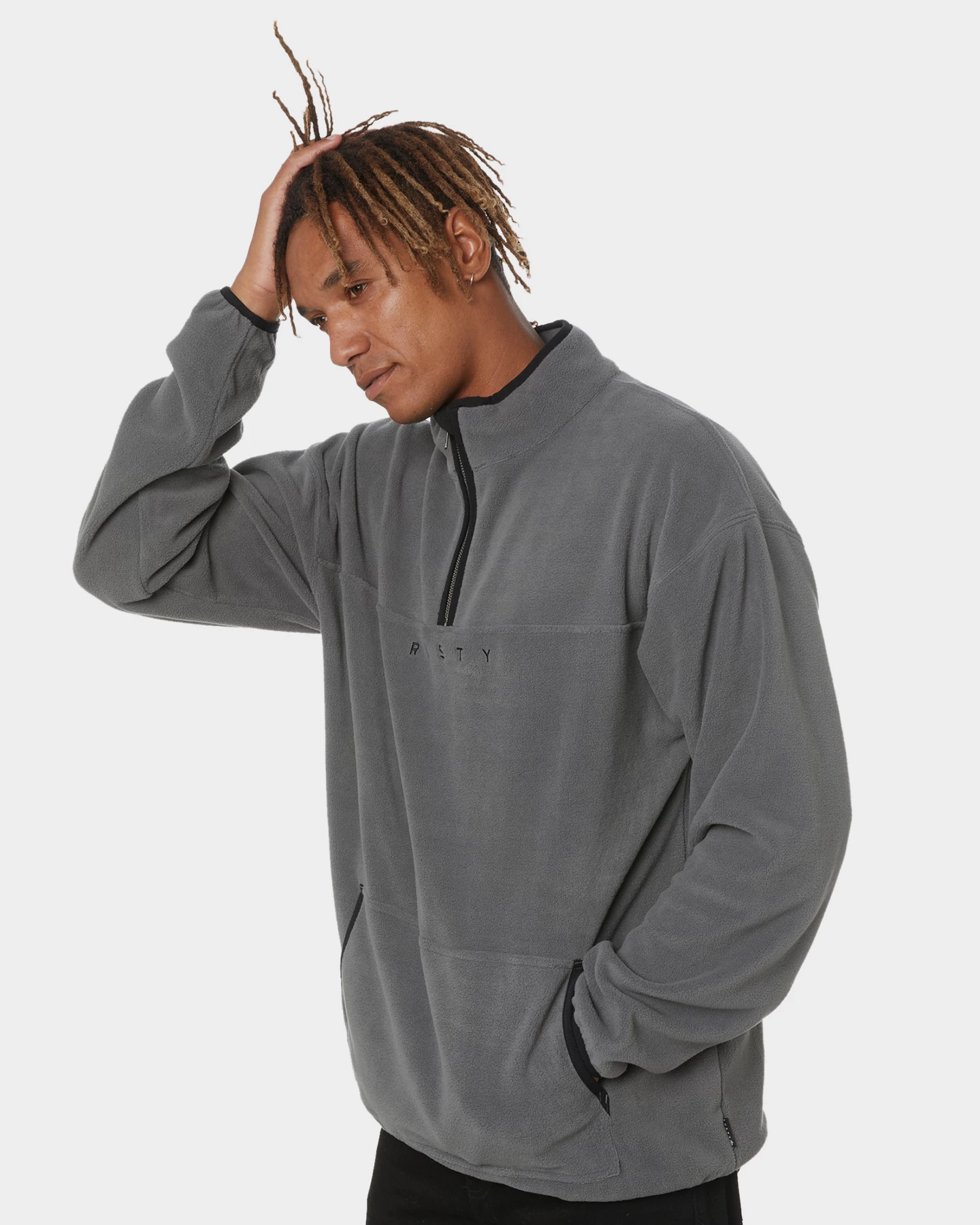 Rusty Polarized Mens 1/4 Zip Polar Fleece 2 Rusty Polarized Mens 1/4 Zip Polar Fleece - Image 2