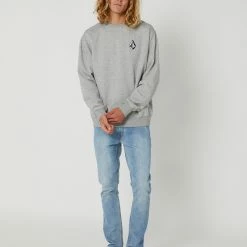 Volcom Vologo Crew 9 Volcom Vologo Crew -RVCA shop HEATHER GREY MENS CLOTHING VOLCOM JUMPERS A4602375HGR 5
