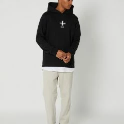 Kiss Chacey The Saint Layered Hooded Sweater -RVCA shop JET BLACK MENS CLOTHING KISS CHACEY HOODIES KC230715 JBLK 5
