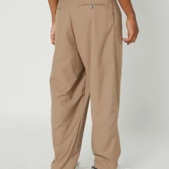 Stussy Volume Pleated Trouser 8 Stussy Volume Pleated Trouser -RVCA shop LIGHT BROWN MENS CLOTHING STUSSY PANTS ST021601BROWN 4