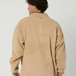 Rusty Polarized 1/4 Zip Polar Fleece -RVCA shop LIGHT FENNEL MENS CLOTHING RUSTY JUMPERS FTM0950LFN 3
