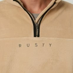 Rusty Polarized 1/4 Zip Polar Fleece -RVCA shop LIGHT FENNEL MENS CLOTHING RUSTY JUMPERS FTM0950LFN 4