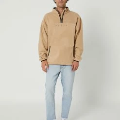 Rusty Polarized 1/4 Zip Polar Fleece -RVCA shop LIGHT FENNEL MENS CLOTHING RUSTY JUMPERS FTM0950LFN 5