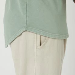 Silent Theory Curved Hem Crew -RVCA shop LIGHT GREEN MENS CLOTHING SILENT THEORY JUMPERS 40X0030LGRN 4