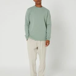 Silent Theory Curved Hem Crew -RVCA shop LIGHT GREEN MENS CLOTHING SILENT THEORY JUMPERS 40X0030LGRN 5