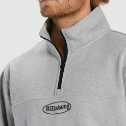 Billabong Re-Issue Mock Neck -RVCA shop LIGHT GREY HEATHER MENS CLOTHING BILLABONG JUMPERS ABYFT00403 LGH 4