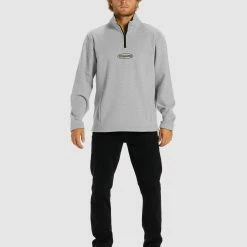 Billabong Re-Issue Mock Neck -RVCA shop LIGHT GREY HEATHER MENS CLOTHING BILLABONG JUMPERS ABYFT00403 LGH 5