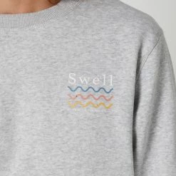 Swell Icon Crew -RVCA shop LIGHT GREY MARLE MENS CLOTHING SWELL JUMPERS S5233442LGMARL 4