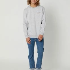 Swell Icon Crew -RVCA shop LIGHT GREY MARLE MENS CLOTHING SWELL JUMPERS S5233442LGMARL 5
