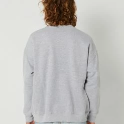 Swell Surf Club Crew Grey Marle -RVCA shop LIGHT GREY MARLE MENS CLOTHING SWELL JUMPERS SWMS23236LGM 3