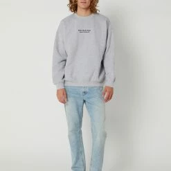 Swell Surf Club Crew Grey Marle -RVCA shop LIGHT GREY MARLE MENS CLOTHING SWELL JUMPERS SWMS23236LGM 5
