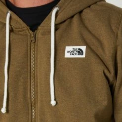 The North Face Mens Heritage Patch Full Zip Hoodie -RVCA shop MILITARY OLIVE MENS CLOTHING THE NORTH FACE JUMPERS HOODIES NF0A7UXL37U 4