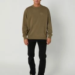 Volcom Compstone Crew Fleece -RVCA shop MUD MENS CLOTHING VOLCOM JUMPERS A4612300MUD 5