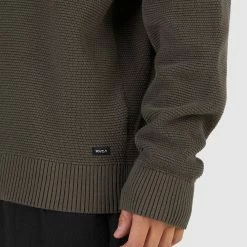 RVCA Duke Crew Knit 8 RVCA Duke Crew Knit -RVCA shop MUSHROOM MENS CLOTHING RVCA KNITS CARDIGANS UVYSW00102 MSH 4