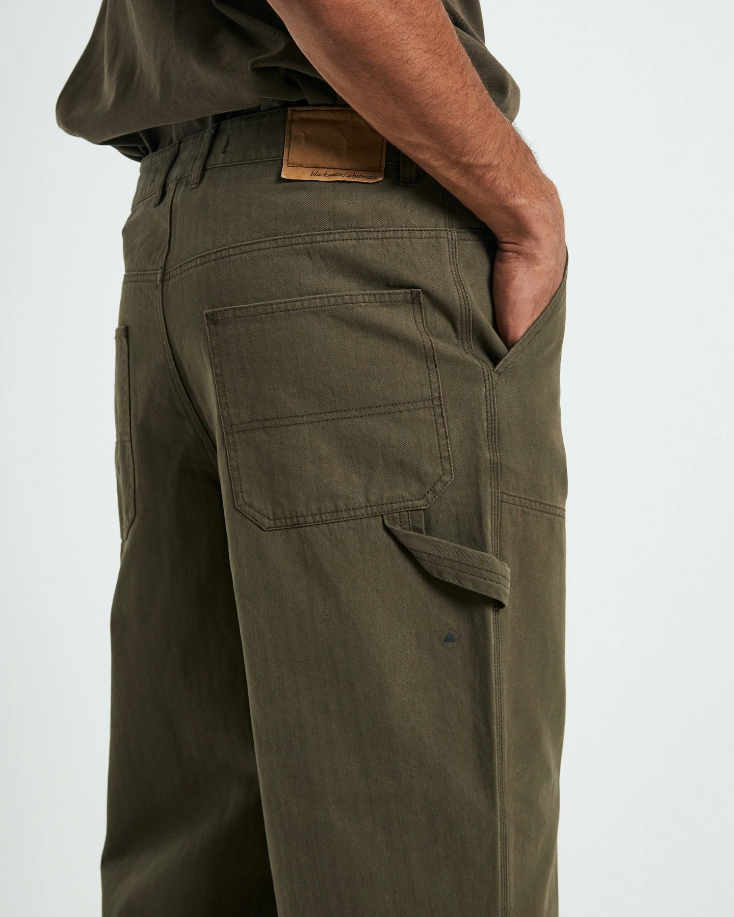 BLACK NOISE WHITE RAIN Herringbone Double Knee Pants 5 BLACK NOISE WHITE RAIN Herringbone Double Knee Pants - Image 5