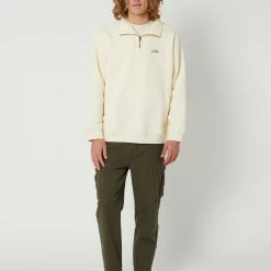 DEPACTUS Killian Fleece Natural -RVCA shop NATURAL MENS CLOTHING DEPACTUS JUMPERS DEMS23229NAT 5