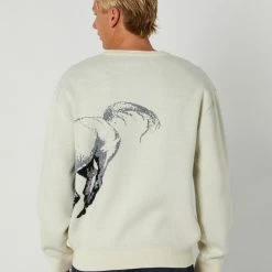 Pass~Port Brumbies Sweater -RVCA shop NATURAL MENS CLOTHING PASS PORT KNITS CARDIGANS PPR3851NATURA 3