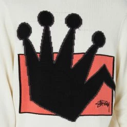 Stussy Lb Crown Knit Crew -RVCA shop NATURAL MENS CLOTHING STUSSY KNITS CARDIGANS ST036304NATURA 4