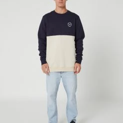 Swell Pivot Fleece Crew -RVCA shop NAVY MENS CLOTHING SWELL HOODIES SWEATS S5224440 NVY 5