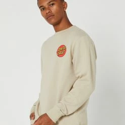 Santa Cruz Classic Dot Chest Sweater -RVCA shop NICKLE MENS CLOTHING SANTA CRUZ JUMPERS HOODIES SM123 CR01NICKLE 3