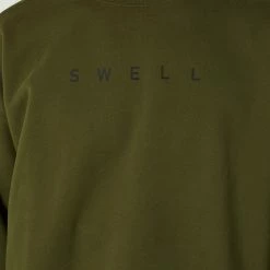 Swell Lineup Crew Olive 8 Swell Lineup Crew Olive -RVCA shop OLIVE MENS CLOTHING SWELL JUMPERS SWMS23227GRN 4