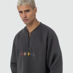 Barney Cools Athletique Sweatshirt Pigment Black 10 Barney Cools Athletique Sweatshirt Pigment Black -RVCA shop PIGMENT BLACK MENS CLOTHING BARNEY COOLS SWEATS 430 Q222 XS 5