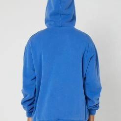 Stussy Typewriter 50-50 Hood -RVCA shop PIGMENT MID BLUE MENS CLOTHING STUSSY HOODIES ST037200PIGBLU 3