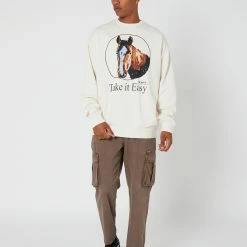 Misfit Uncle Ed 50-50 Crew 9 Misfit Uncle Ed 50-50 Crew -RVCA shop PIGMENT THRIFT WHITE MENS CLOTHING MISFIT JUMPERS MT036208PIGMEN 5