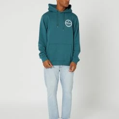 DEPACTUS Ledger Fleece Hood -RVCA shop PINE MENS CLOTHING DEPACTUS HOODIES D5224446PINE 5