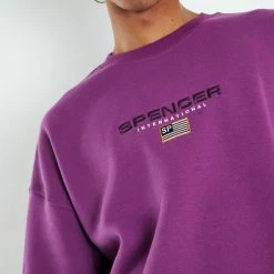 SPENCER PROJECT International Crew Neck 10 SPENCER PROJECT International Crew Neck -RVCA shop PURPLE MENS CLOTHING SPENCER PROJECT JUMPERS 52428600026 5