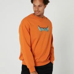 Volcom Nofing Crew 7 Volcom Nofing Crew -RVCA shop SAFFRON MENS CLOTHING VOLCOM JUMPERS A4612305SAF 3
