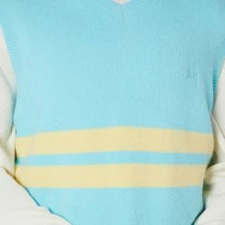 Stussy Brushed Stripe Knit Vest -RVCA shop SEA FOAM MENS CLOTHING STUSSY JACKETS ST036300SEAFO 4