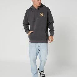 Swell Paradise Club Fleece Hood -RVCA shop SHADOW MENS CLOTHING SWELL HOODIES SWEATS S5231445SHDW 5
