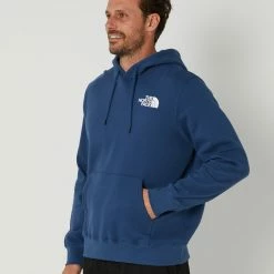 The North Face Mens Box Nse Pullover Hoodie -RVCA shop SHADY BLUE TNF BLACK MENS CLOTHING THE NORTH FACE HOODIES NF0A7UNSMPF 3