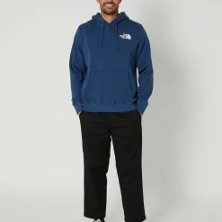 The North Face Mens Box Nse Pullover Hoodie -RVCA shop SHADY BLUE TNF BLACK MENS CLOTHING THE NORTH FACE HOODIES NF0A7UNSMPF 5