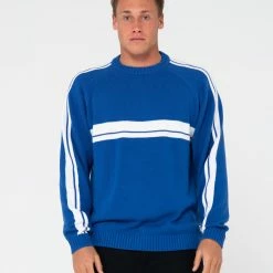 Rusty White Lines Knit Sweater