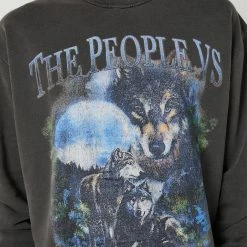 The People VS Nocturnal Mens Crew 8 The People VS Nocturnal Mens Crew -RVCA shop VINTAGE BLACK MENS CLOTHING THE PEOPLE VS SWEATS AW22M405VBLK 4