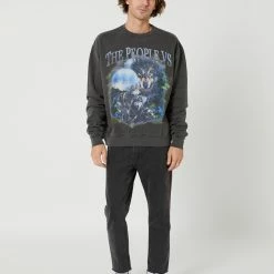 The People VS Nocturnal Mens Crew 9 The People VS Nocturnal Mens Crew -RVCA shop VINTAGE BLACK MENS CLOTHING THE PEOPLE VS SWEATS AW22M405VBLK 5