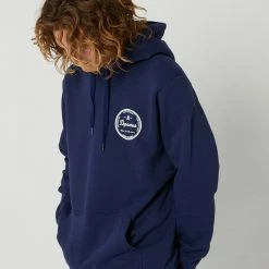 DEPACTUS Ledger Fleece Hood -RVCA shop VINTAGE INDIGO MENS CLOTHING DEPACTUS HOODIES D5224446VNTIND 3